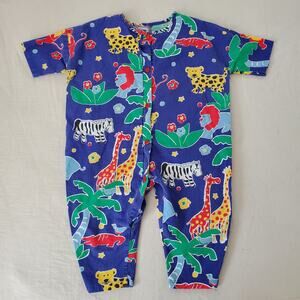 Vintage Safari Animals Bodysuit 24 months *flaw